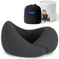 Ostrichpillow Go Neck Pillow, Travel Pillows for Airplanes, Premium Memory Foam Travel Pillow, 360º Ergonomic Design, Asymmetrical Sides, Travel Bag Included, Washable Modal Cover - color: Dark Night