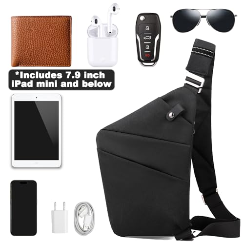 Anti Theft Travel Bag, One Shoulder Large Capacity Cross-body Bag Chest Fashion Lightweight Sling Bags for Travel Sports - color: Black, style: Right Shoulder