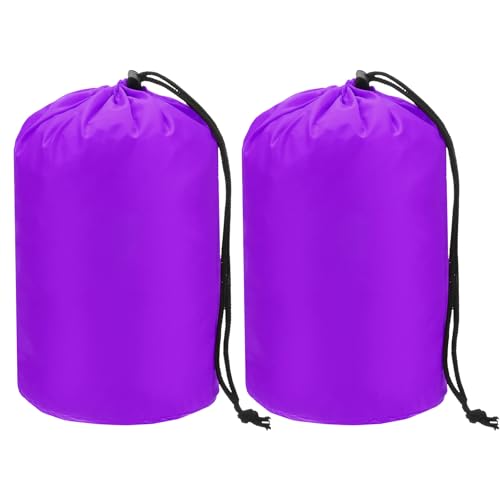 Stuff Sack [2PCS] - Waterproof Outdoor Storage Sacks Use for Backpacking & Traveling & Hiking - [Purple-5 x 10 in/ 13 x 25 CM] Ultralight Drawstring Bags - color: Purple