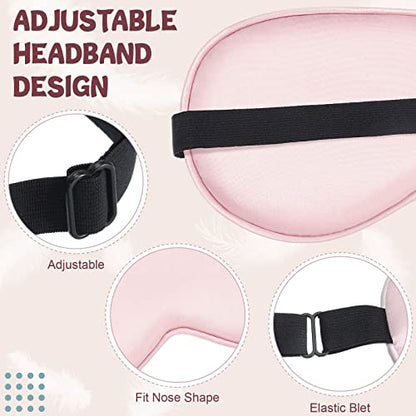 Bbto 4 Pcs Silk Sleep Eye Masks Smooth Soft Satin Eye Covers with Adjustable Strap Blindfold for Sleeping Blocking Out Lights Travel Relaxation(Multicolor) - color: Multicolor
