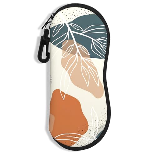 Sunglasses Soft Case, Ultra Light Portable Neoprene Zipper Glasses Case for Men Women - color: Boho Leaf