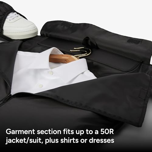 Halfday Convertible 2-in-1 Garment Duffel Weekender Bag 45L: Wrinkle-Free Travel (Hanging Suit Compartment, Shoe Pockets, Trolley Sleeve), Durable & Water-Resistant Carry-on, Shadow - color: Shadow, style: Original, 45l