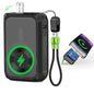 P05 Magnetic Portable Charger, 20000mAh Wireless Power Bank with AC Wall Plug Built in Cable, 6-in-1 Power Bank Travel Essentials 22.5W Fast Charging for iPhone,Samsung,Andriod,Small Portable Charger - color: Black2W