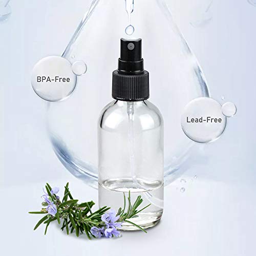 Wedama Spray Bottle, 4 oz Fine Mist Glass Spray Bottles, Little Refillable Liquid Containers for Watering Flowers Cleaning (16 Pack, Clear) - color: Clear, size: 4 Ounce (Pack of 16)