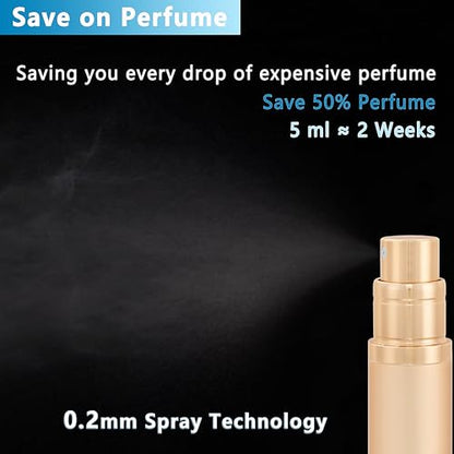 Travel Refillable Perfume Atomizer Bottle 5ml Leakproof Travel Perfume Refillable Bottle, Perfume Atomizer (Gold) - color: Gold
