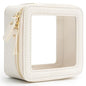 Aveniee Clear Makeup Bag Small, Mini Travel Toiletry Bag Cosmetic Bags Organizer, TSA Approved Clear Makeup Case Pouch with Zipper, Car Essentials for Women Men(Mini-White) - color: Off-White, style: Mini Trend