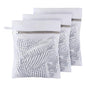 Small Honeycomb Lingerie Bags with Hanging Loop- MDSXO 3 Pack Mesh Laundry Bags for Washing Delicates, White Wash Bags for Socks, Bra, Mask, Baby Clothes 10 * 12 inch [3 Pack] - size: 3S(with Loop)