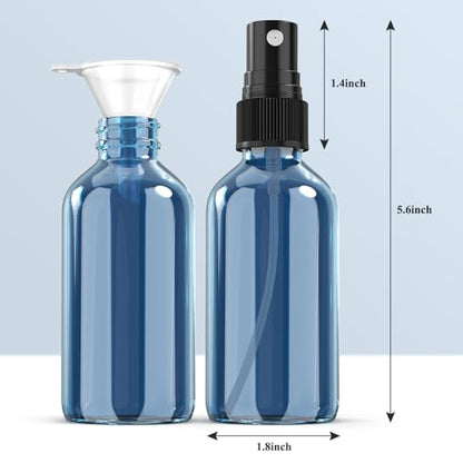 Wedama Spray Bottle, 4 oz Fine Mist Glass Spray Bottles, Little Refillable Liquid Containers for Watering Flowers Cleaning (16 Pack Indigo Blue) - color: Indigo Blue, size: 4 Ounce (Pack of 16)
