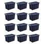 Sterilite 12-Pack Storage Bins with Lids, Heavy Duty Totes, Tuff1, 30 Gallon, Dark Indigo - color: Dark Indigo, size: 30 Gallon (12 Pack)
