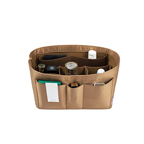 ZTUJO Purse Organizer Insert, Felt Bag Organizer For Handbag Purse Organizer,13 Colors, 6 Size (Small, Silky Brown) - color: Silky Brown, size: Small