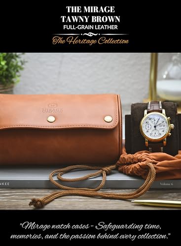 Watch Travel Case for Men 2 slot – Watch Roll – Brown Full Grain Cow Leather - color: Cow Real Leather/2 watches roll