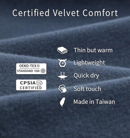 Litume Travel Blanket Lightweight and Breathable, 67 x 48 in Soft Airplane Flight Blanket for Travelers, Foldable Camping Sheet with Stuff Sack for Train, Camp, backpacking, office, home (Velvet E650) - color: Dark Blue Grey
