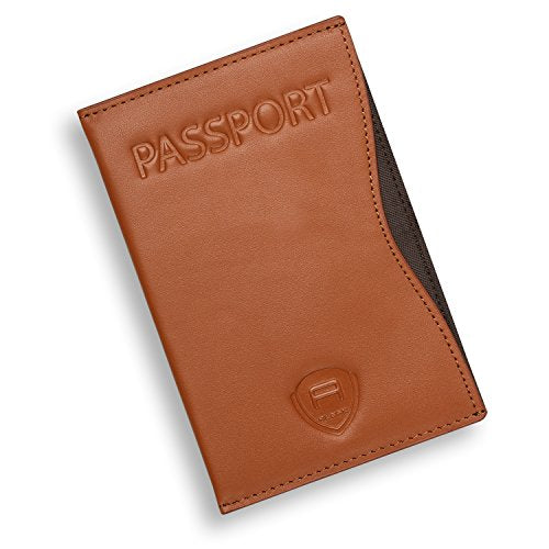 Alban RFID Passport Holder Women Men RFID Blocking Travel Passport Wallet Case Genuine Leather Passport Cover porta pasaporte - color: Brown