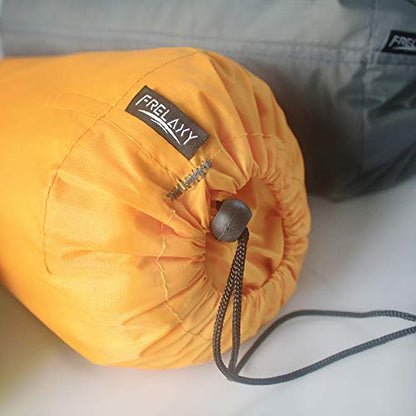 Frelaxy Stuff Sack Set 3-Pack (3L&5L&9L), Ultralight Ditty Bags with Dust Flap for Traveling Hiking Backpacking - color: Neon Green&Orange&Gray