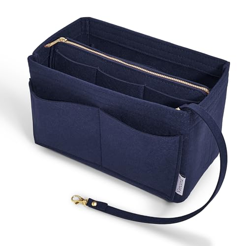 Vercord Felt Organizer Insert for Purse Handbag Tote Bag in Bag Inside Shaper Divider Neo Dark blue Small - color: Dark blue, size: Small