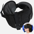 SARISUN Travel Pillows for Airplanes, 360° Stable Support Airplane Pillow with 3D Eye Mask, Headrest Pillow for Long Flight Road Trip Sleep, Stop Bobblehead Travel Essential, Black - color: Black