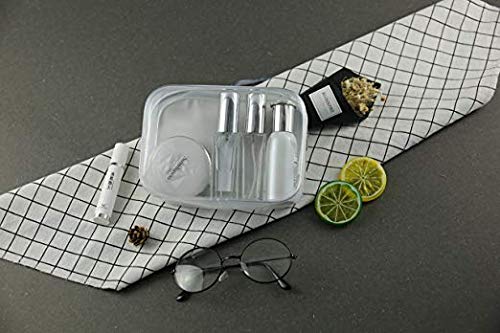 BEFORYOU 6 Pack Clear Toiletry Carry Pouch with Zipper Portable Plastic Waterproof Cosmetic Bag TSA Approved for Vacation Travel Bathroom and Organizing (White, Small) - size: Small bags only