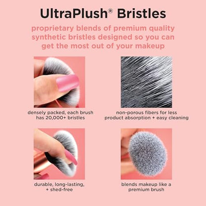 Real Techniques Vivid Escape Bright Eyes Concealer 4 Piece Set, Includes Kitten Paw Makeup Brush, Powder Puff, & Concealer Makeup Blending Sponge, Targeted Concealing, Travel Friendly, Cruelty-Free - size: 1 Count (Pack of 4)