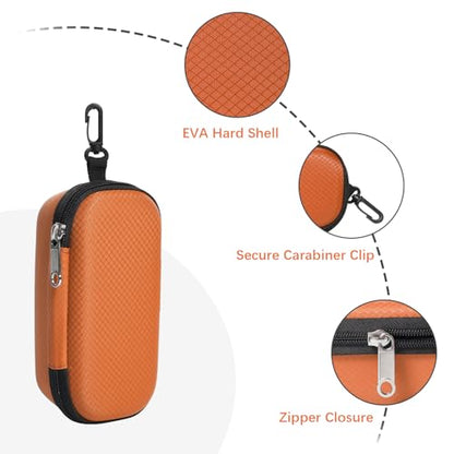 Bukere Double Eyeglasses Case with Adjustable Slots, EVA Hard-shell Travel Dual Glasses Sunglasses Organizer for Men Women - color: Orange