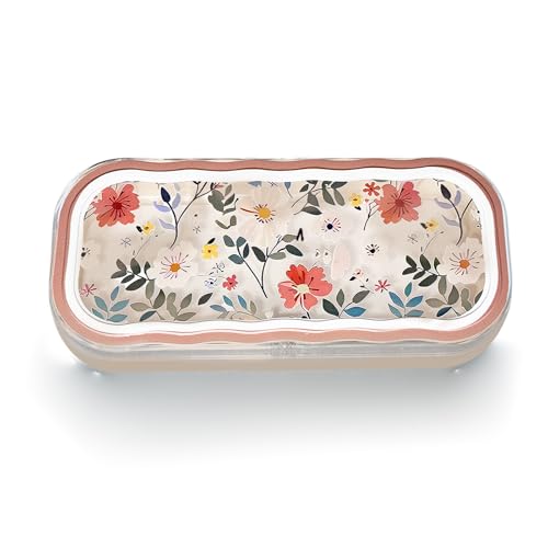 Cute hard shell bow glasses case cat transparent glasses case sunglasses glasses Size is 6.9 x 3.2 x 1.2inches - color: Case -Flower
