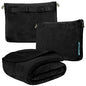 PAVILIA Travel Blanket Pillow, Soft Airplane Blanket 2-in-1 Combo Set, Plane Blanket Compact Packable, Flight Essentials Car Pillow, Travelers Gifts Accessories, Luggage Backpack Strap, 60x43 Black - color: Black