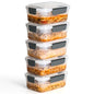 YORY 5 cup Plastic Food Storage Containers with Lids Nestable Freezer Dishwasher Safe Rectangle Meal Prep Container Set,5-Pack - size: 5 cups