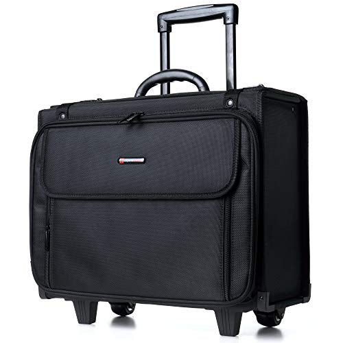 Alpine Swiss Rolling Briefcase | Laptop Bag For Men & Women | Hard Side Catalog Case on Wheels | Legal Size File Dividers | Lawyers Attache Case | Carry-On Overnight Business Travel Bag