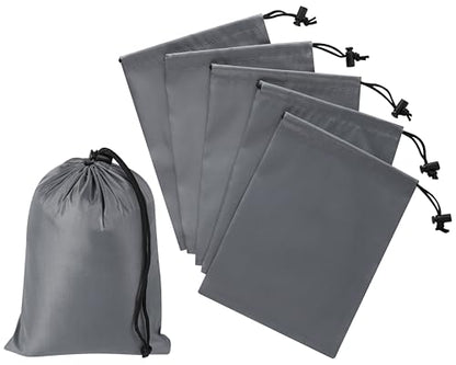 PALTERWEAR Drawstring Bag with Toggle - Nylon Cinch and Ditty Pouch Six-Pack (Gray, 6 x 8 Inch, Set of 6) - color: Gray, size: 6 x 8 Inch