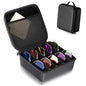 Travel Sunglasses Organizer, Hard Shell Sunglass Case Adjustable Slots for Multiple Sunglass Eyeglass Case - style: Black + 5 Slots
