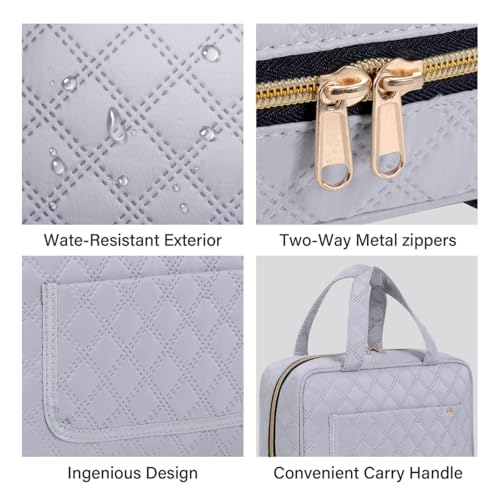 Hanging Toiletry Bag for Women Cosmetic Toiletries Travel Bag, Grey - color: Grey