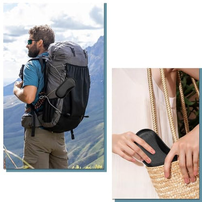 FINTIE Sunglasses Case, Hard EVA Shell Shockproof Sport Glasses Case with Metal Carabiner Travel Zipper Eyeglasses Holder - color: Black