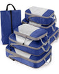Meowoo 7 Set Compression Packing Cubes for Travel, Durable Ripstop Mesh Suitcase Organizer with Shoe Bag, Ultralight & Expandable Space Saver Travel Cubes - color: Blue