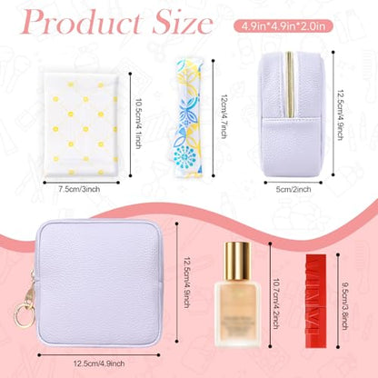 4.9" Small Makeup Bag for Purse, PU Leather Mini Cosmetic Bag with Ring Buckle, Portable Small Makeup Travel Toiletry Pouches for Women, Birthday/Wedding/Christmas Gifts (Black) - color: Black-4.9 inch