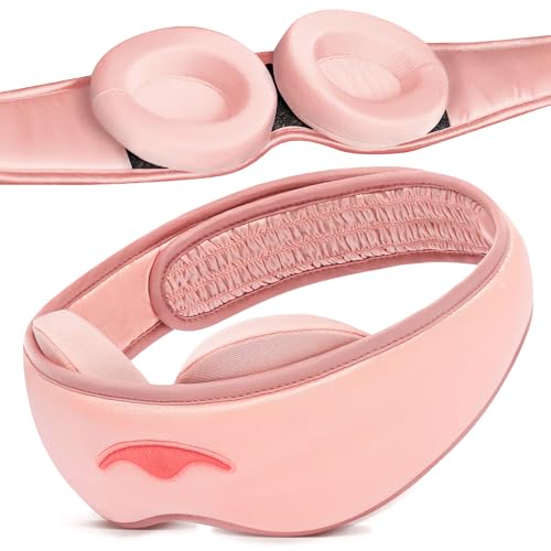 Manta Silk Mask - 100% Blackout Silky Sleep Mask, 22 Momme Premium Silk Eye Mask for Deep Sleep, Breathable & Machine Washable (Pink) - color: Pink