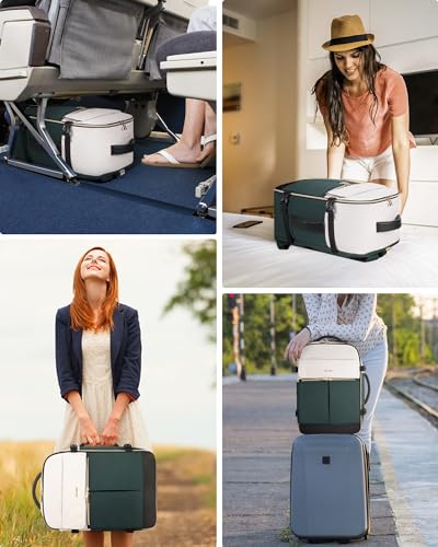 LOVEVOOK Travel Backpack, Carry On Backpack for Women, 40L Flight Approved Personal Item Backpack, Large Water Resistant Luggage Daypack with 3 Packing Cubes, fits 17inch Laptop, Beige-green-black - color: Beige-green-black, size: 40L-17.3 Inch-4Pcs