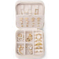 VLANDO Bridesmaid Proposal Gifts - Travel Jewelry Case, Small Travel Jewelry Organizer Box for Girls Women - White - color: White
