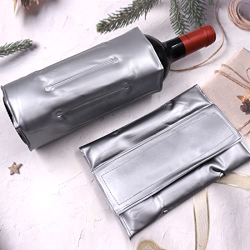 Ice Wine Sleeve, Ice Wine Bag, Wine Chiller, Wine Cooler Refrigerator, Wine Bottle Chiller Cooler for Red White Champagne or Sparkling. Gel Cooling Holder Freestanding Carrier Chilling, Set 2 - style: Silver Wine Sleeve