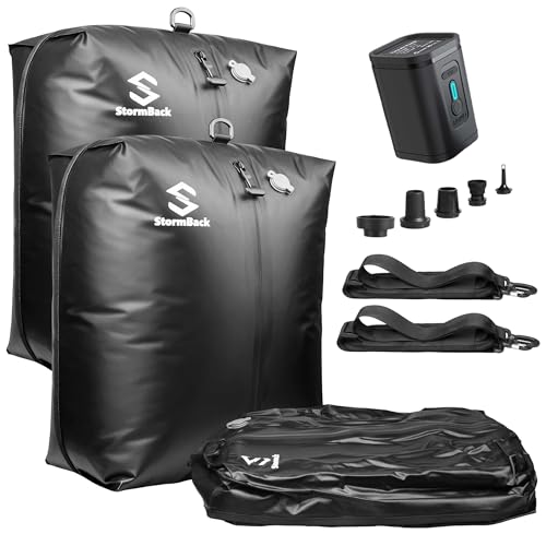 34L Vacuum Bags for Travel, Compression Bags with Pump, Reusable IP67 Waterproof Vacuum Seal Packing Cubes for Carry On Suitcase and Backpack (2PC + Pump + Shoulder Strap) - size: 2PC-PUMP