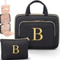 Gifts for Women, Initial Toiletry Makeup Bag Hanging Cosmetic Organizer with Embroidery Letter Personalized Nurse Teacher Appreciation Birthday Mothers Day Gifts for Mom Sister Wife Friends Auntie Her - style: B