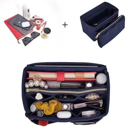 Vercord Felt Organizer Insert for Purse Handbag Tote Bag in Bag Inside Shaper Divider Neo Dark blue Small - color: Dark blue, size: Small