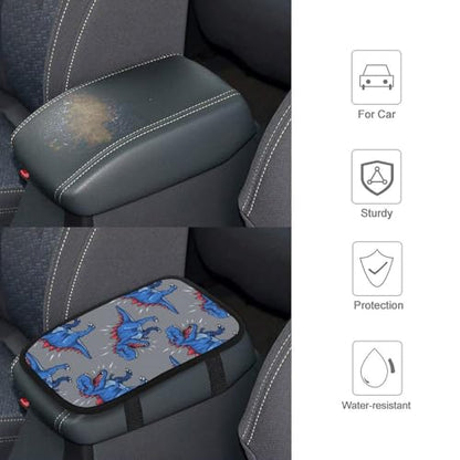 Car Armrest Cover Dino Dinosaur, Universal Fit Comfortable Soft Cover, Handrail Box Cushion for Most Vehicle - color: Picture (71)