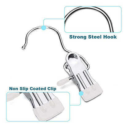 20 Pack Boot Hangers Closet Hanging Clips Laundry Hooks for Hats, Pants, Towel, Socks, Handbags, Bags, Underwear (20 Pack - White)