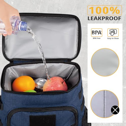 25L Backpack Cooler Keep All Drink Cold for Long Periods of Time Cooler Backpack Insulated Waterproof Portable High Durability Small Cooler Backpack with Compartment for Hiking Camping Beach - color: Blue