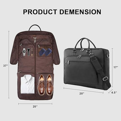 Garment Bag for Travel Large Carry on Garment Bags Men Women | Garment Suitcase Bags - color: Black