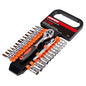 Egofine 28pcs 1/4 Inch Ratchet Socket Wrench Set, Drive Socket Set with 12 Sockets and 14 Bit Socket Set, with Extension Bars - size: 1/4, style: 28PC Standard Socket Set