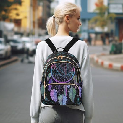 Women Fashion Backpack Purse Casual Lightweight Travel Shoulder Bag Dreamcatcher Rucksack Ladies Bag, Small - color: Dreamcatcher, size: Small