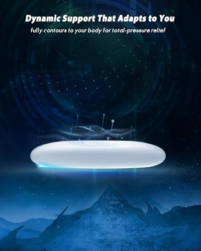 Memory Foam Pillows for Sleeping, Cooling Bed Pillow for Neck Pain Relief, Queen Size Contour Design for Side Back Stomach Sleepers with Travel Pouch - Frim But Soft (4 Inches)