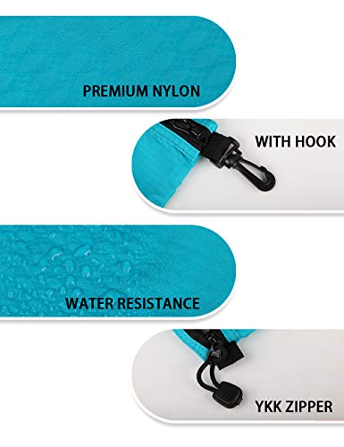 GOX Travel Toiletry Bag, Carry On Small Zipper Pouch, Cosmetic Kit Makeup, Digital Bag, Water Repellent Nylon (Turquoise) - color: Turquoise