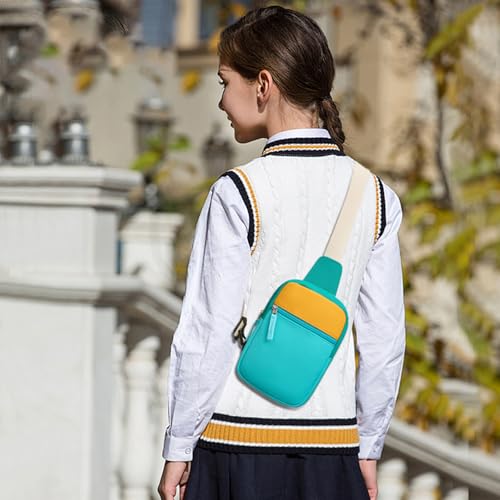 Birthday Gifts for 8 9 10 11 12 Year Old Teens Girls Kids, Fanny Pack Crossbody Bag Sling Belt Bags Purse, Dorm Travel Essentials for Girls Fashion, Preppy Tween Teen Girl Gift Trendy Stuff - color: Blue & Yellow