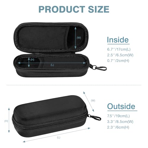 MoKo Double Eyeglass Case, Hard Shell Dual Glasses Case, Travel Sunglass Organizer with Zipper, Eyeglasses Storage Box - color: Black-rectangular